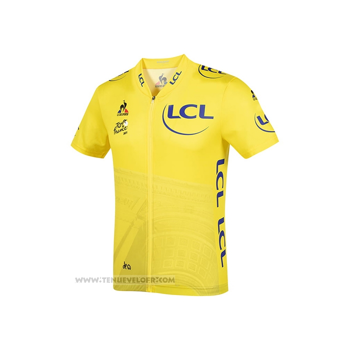 2021 Maillot Cyclisme Tour de France Jaune Manches Courtes et Cuissard